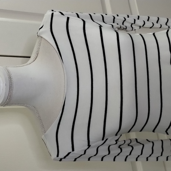 Altar'd State women's small black and white striped long sleeve lined top - Picture 2 of 11